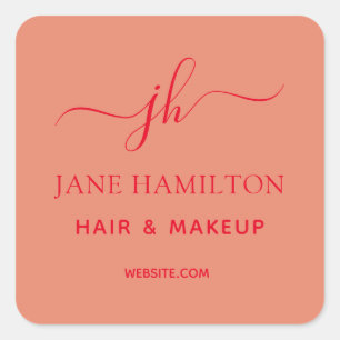 Monogram Business Logo Vierkante Sticker