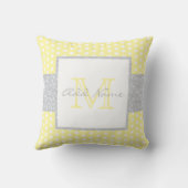 Monogram Butter Yellow Polka Dot Baby Pillow Kussen (Achterkant)