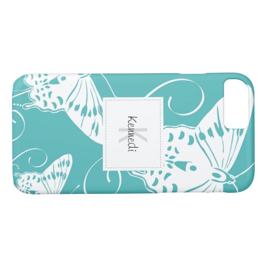 Monogram Butterflies Art Case-Mate iPhone Case (Achterkant (Horizontaal))