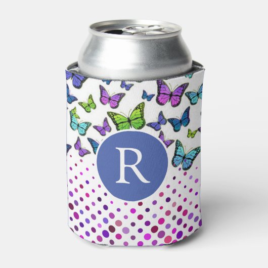 Monogram Butterflies en Stippen Blikjeskoeler (Blikje Voorkant)