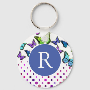 Monogram  Butterflies en Stippen Sleutelhanger