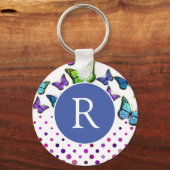 Monogram Butterflies en Stippen Sleutelhanger (Achterkant)