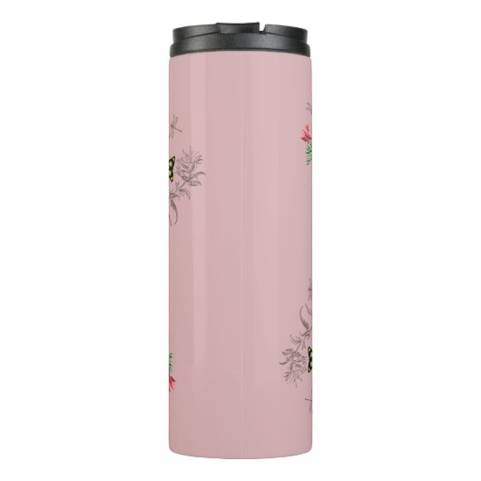 monogram butterfly Dusty Roos - Aangepast Thermosbeker (Achterkant)