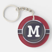 Monogram Button schrijfmachine Sleutelhanger (Voorkant)