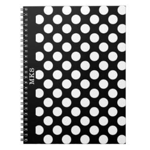 Monogram BW Polka-desktop notebook Notitieboek