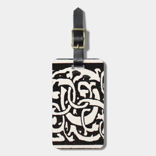  Monogram C Art Nouveau Letter Bagagelabel (Voorkant verticaal)