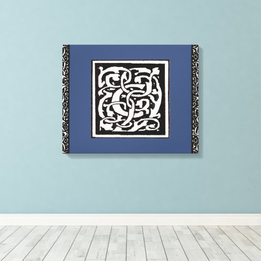 Monogram C Art Nouveau Letter Canvas Afdruk (Insitu (Houten vloer))