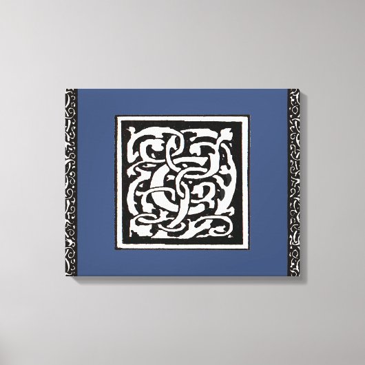  Monogram C Art Nouveau Letter Canvas Afdruk (Voorkant)