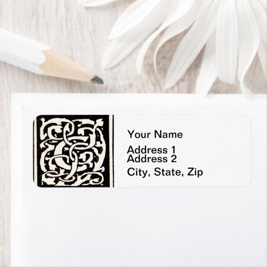 Monogram C Art Nouveau Letter Etiket (Insitu)