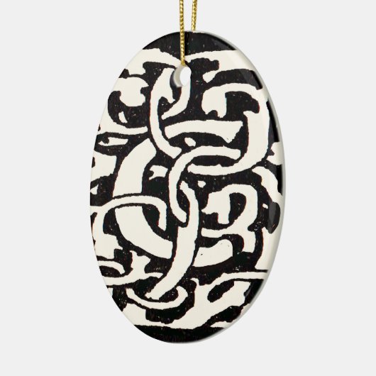  Monogram C Art Nouveau Letter Keramisch Ornament (Links)