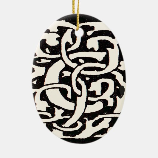 Monogram C Art Nouveau Letter Keramisch Ornament (Achterkant)