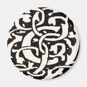 Monogram C Art Nouveau Letter Magneet (Voorkant)