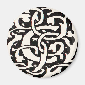 Monogram C Art Nouveau Letter Magneet