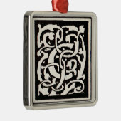 Monogram C Art Nouveau Letter Metalen Ornament (Rechts)