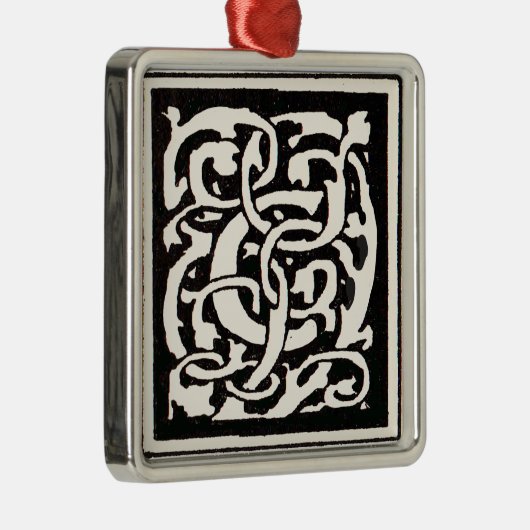  Monogram C Art Nouveau Letter Metalen Ornament (Rechts)