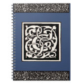 Monogram C Art Nouveau Letter Notitieboek (Voorkant)