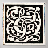  Monogram C Art Nouveau Letter Poster (Voorkant)
