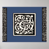  Monogram C Art Nouveau Letter Poster (Voorkant)
