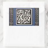  Monogram C Art Nouveau Letter Rechthoekige Sticker (Tas)