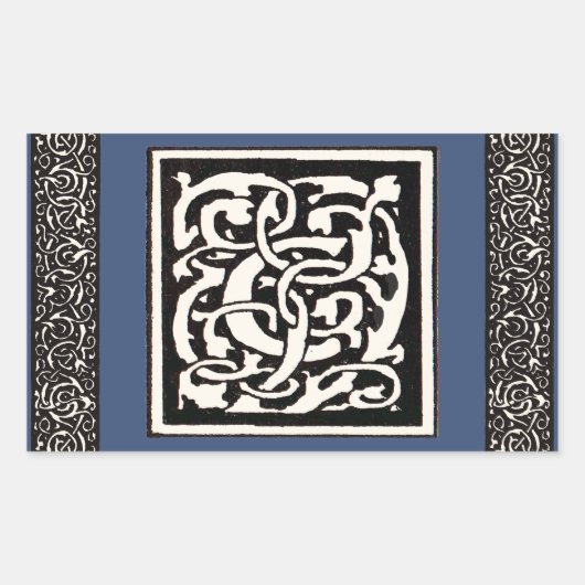  Monogram C Art Nouveau Letter Rechthoekige Sticker (Voorkant)