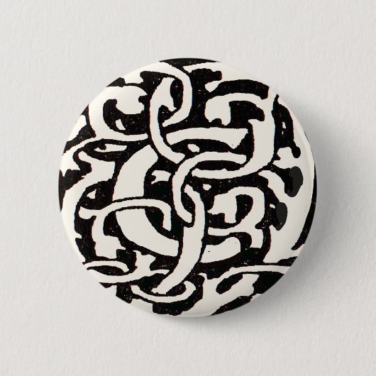 Monogram C Art Nouveau Letter Ronde Button 5,7 Cm (Voorkant)