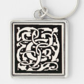 Monogram C Art Nouveau Letter Sleutelhanger (Voorkant)