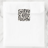  Monogram C Art Nouveau Letter Vierkante Sticker (Tas)