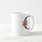 Monogram C Bloemennaam Stippen Koffiemok (Voorkant rechts)