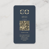 Monogram C Donkerblauw Goud Professioneel Visitekaartje (Achterkant)
