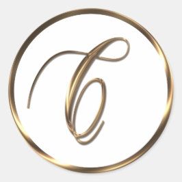 Monogram C Faux Bronze Ronde Sticker