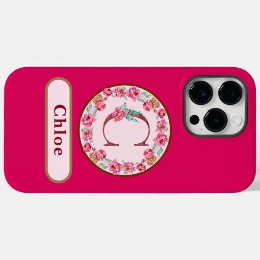  Monogram C Floral Case-Mate iPhone Case (Achterkant (horizontaal))