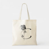 Monogram C Handgeschreven met Roos Tote Bag (Achterkant)