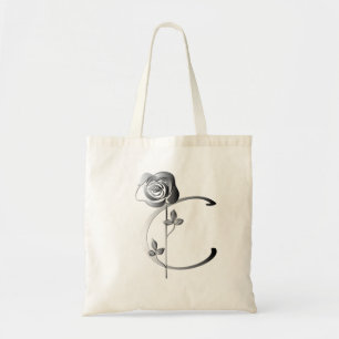 Monogram C Handgeschreven met Roos Tote Bag