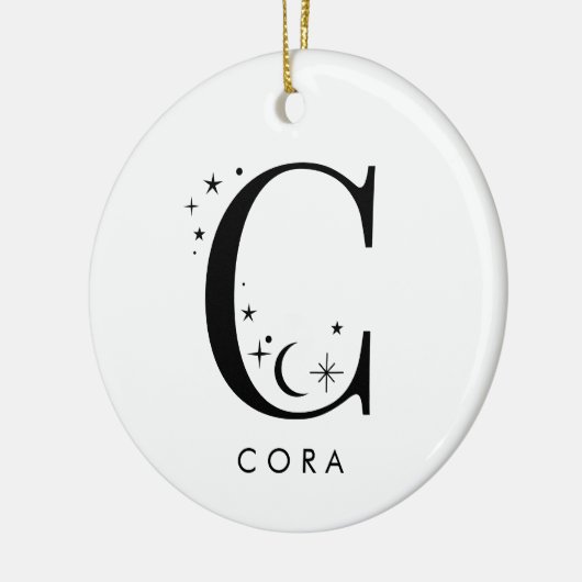 Monogram C Hemelse Naam Keramisch Ornament (Links)