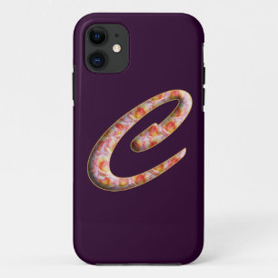 Monogram C in Rozen Patroon Iphone 5 hoesjes