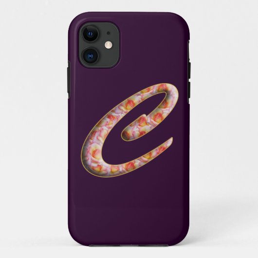 Monogram C in Rozen Patroon Iphone 5 hoesjes (Achterkant)