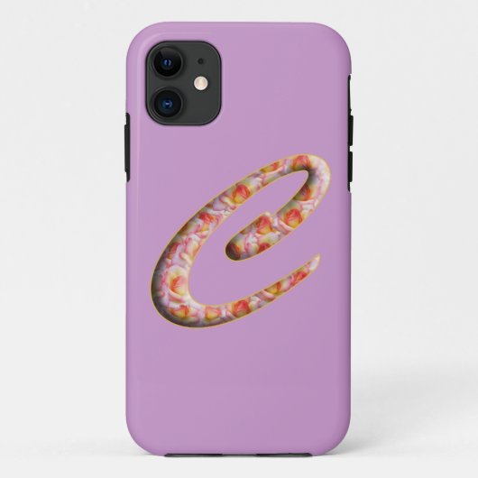 Monogram C in rozenpatroon Iphone 5 hoesje (Achterkant)