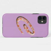 Monogram C in rozenpatroon Iphone 5 hoesje (Achterkant (horizontaal))