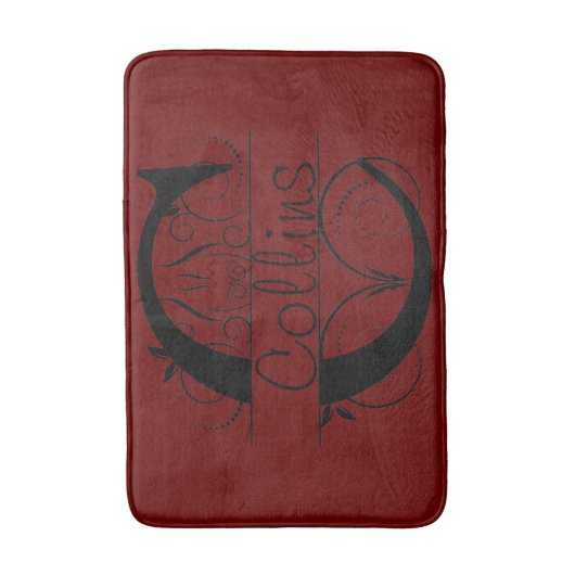 Monogram C Initiaal Bath, Kitchen Mat Kies Kleur (Voorkant Verticaal)