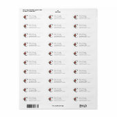 Monogram C Kerst Poinsettia Retouradres Etiket (Full Sheet)