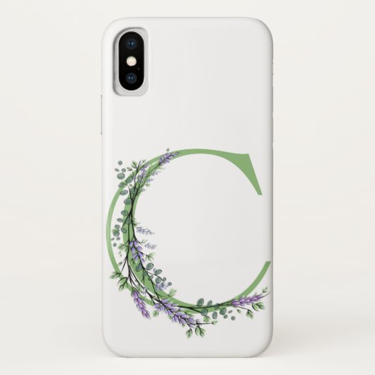 Monogram C lavendel Eucalyptus Case-Mate iPhone Case (Achterkant)