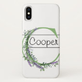 Monogram C lavendel Eucalyptus Case-Mate iPhone Case (Achterkant)