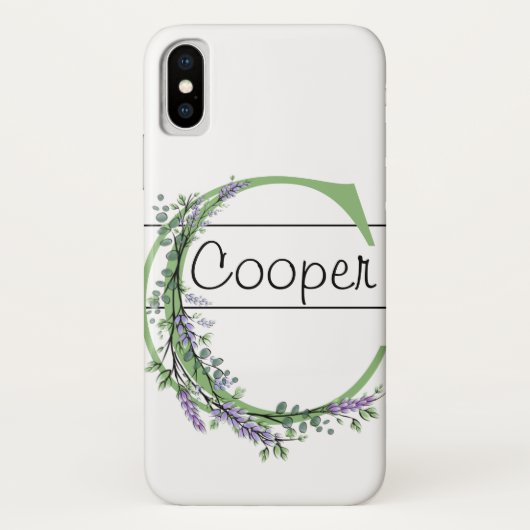 Monogram C lavendel Eucalyptus Case-Mate iPhone Case (Achterkant)