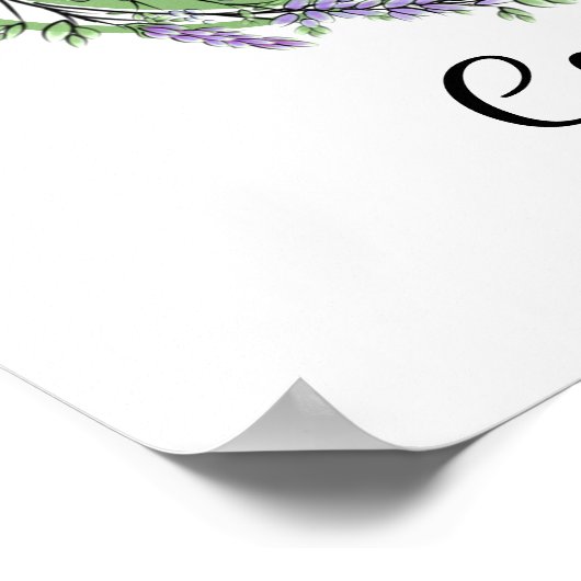 Monogram C Lavendel Eucalyptus kinderkamer Poster (Hoek)