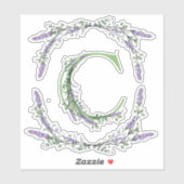 Monogram C lavendel Eucalyptus Sticker (Vel)
