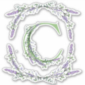 Monogram C lavendel Eucalyptus Sticker (Voorkant)