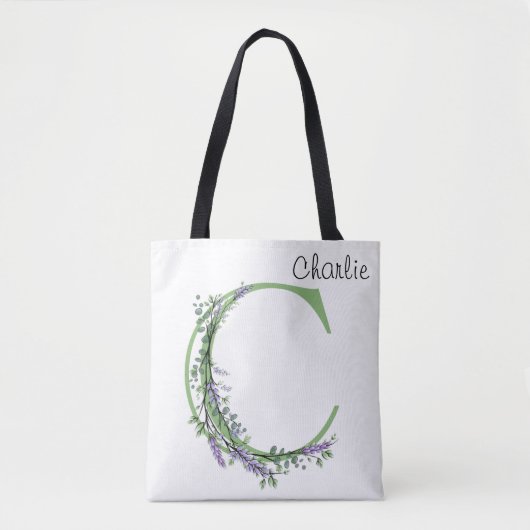 Monogram C lavendel Eucalyptus Tote Bag (Voorkant)