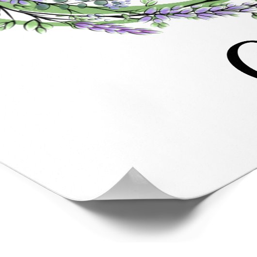 Monogram C Lavender Eucalyptus kwekerij Poster (Hoek)