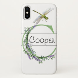 Monogram C Lavender Eucalyptus met Dragonfly Case-Mate iPhone Case