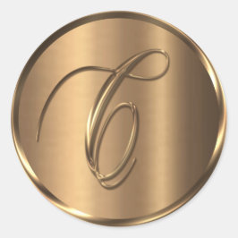 Monogram C NONMETALLIC Bronze Envelope Seal Ronde Sticker